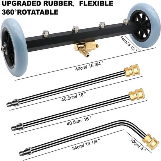 16-inch oppervlaktereiniger, autochassisreiniger, multifunctionele waterbezem 4000 psi - Oranje (sproeier niet verwijderbaar) van Merkloos	 — afbeelding 5