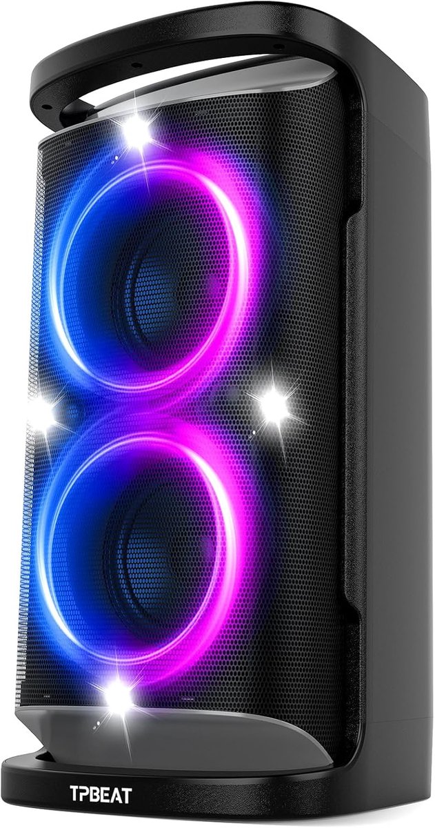 Bluetooth Party Speaker 160W – Krachtige Bass, LED Lichtshow, 15 Uur Accu en TWS Stereo – Zwart