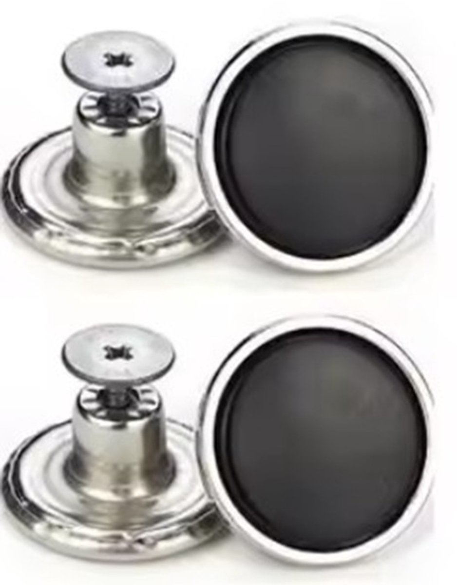 2 stuks spijkerbroekknoop 17mm zwart - Jeansknoop - Tack Button - Montage met Schroef - Inclusief Schroevendraaier - Voor Reparatie en Vervanging