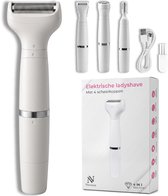 Nuvance Ladyshave - 4 Opzetstukken - Epileerapparaat Dames - Ladyshaves voor Vrouwen - Draadloze Wenkbrauw Trimmer - Waterdicht