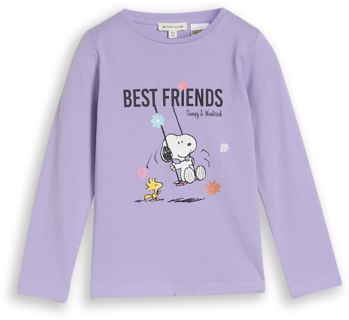 Tom Tailor - T-shirt met lange mouwen en Peanuts-print - Maat 128/134 - sweet purple
