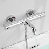 Auralum Max Thermostatische Badkraan - Thermostatische Douchekraan - Hartafstand 15 cm - Waterbesparend - Thermostaatkraan - Incl 38°c Veiligheidsslot - Chroom