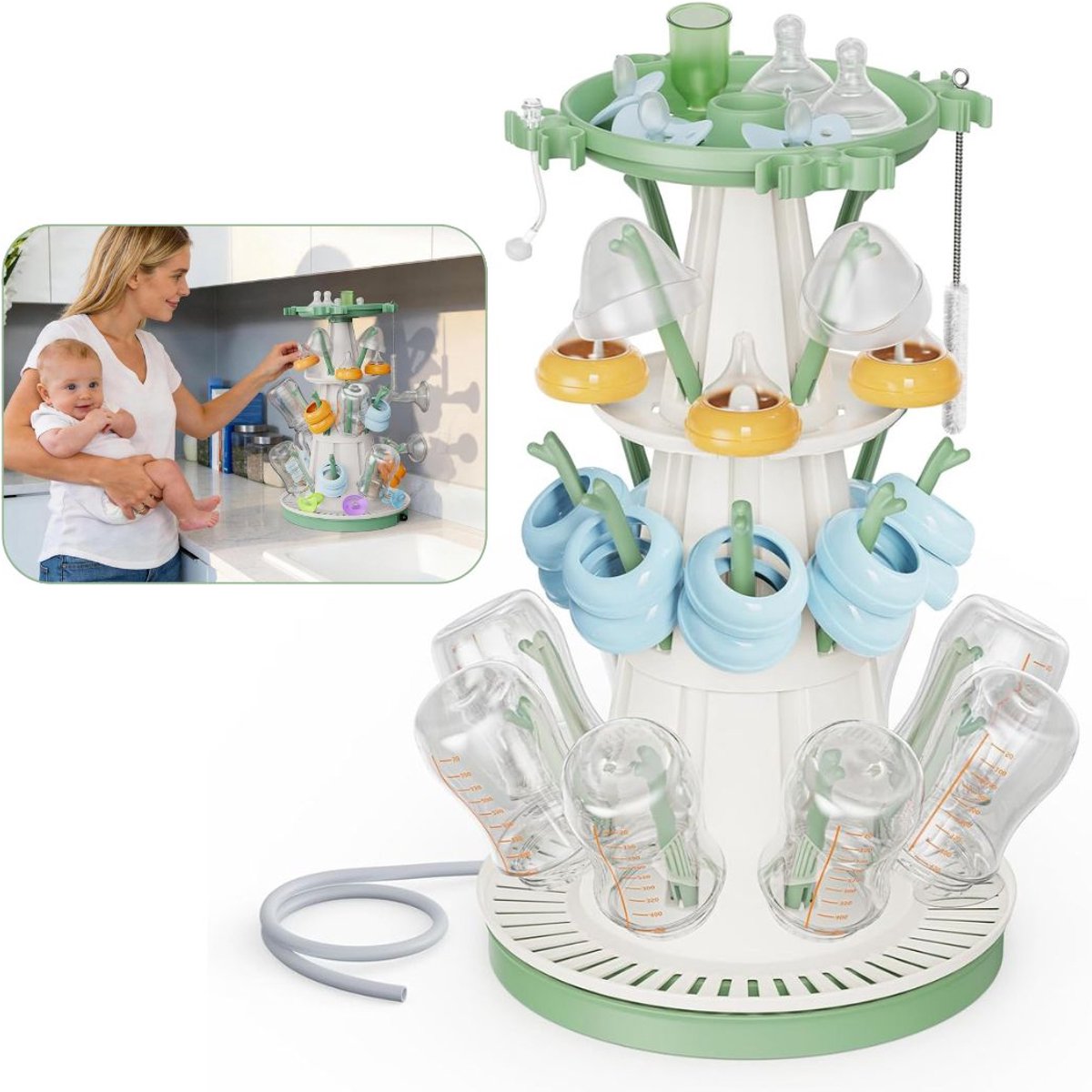 CLVP® Flessendrager - Flessenrek - Wit met bruin