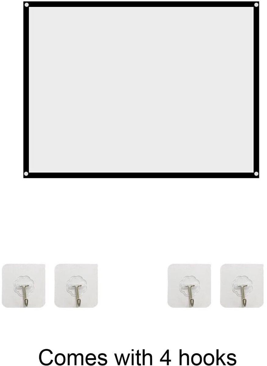 SnelShoppen - Draagbare Projector Scherm 51 inch - Opvouwbaar Polyester Wit - Voor Binnen en Buiten - Ideaal voor Camping, Tuin, Feestjes - Hoog Contr