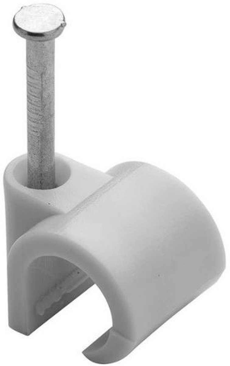 Profile Kabelclips Rond 10 mm Wit – 50 Stuks – Kunststof Nagelklemmen voor Kabelmontage