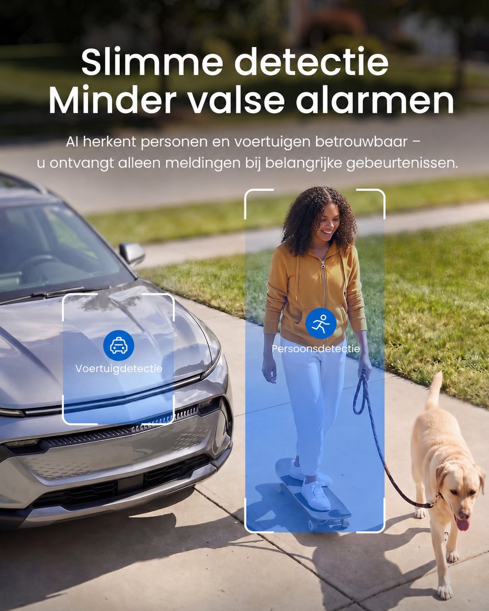 ieGeek Draadloze beveiligingscamera Buiten - 2K 360° PTZ - Bewakingscamera met 5W Zonnepaneel - 24/7 Opname en Auto-Tracking - 9000mAh Accu - 30m Nachtzicht - 2,4GHz WiF - Draadloze Wifi-camera met Slimme Detectie