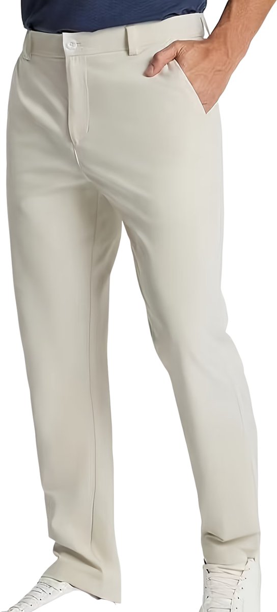 Currero Pantalon Heren Chino Regular Fit Golfbroek Nette Broek Met Elastische Tailleband Volwassenen XXL Beige