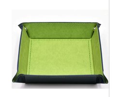 Joya Dice® Plateau à dés adapté pour jouer à Dungeons and Dragons | D&D DnD | Plateau à dés pliable 22 x 22 cm pour jeux | Plateau à dés en similicuir | Plateau de lancer de dés | Protège la table et le tapis de jeu | Noir Vert