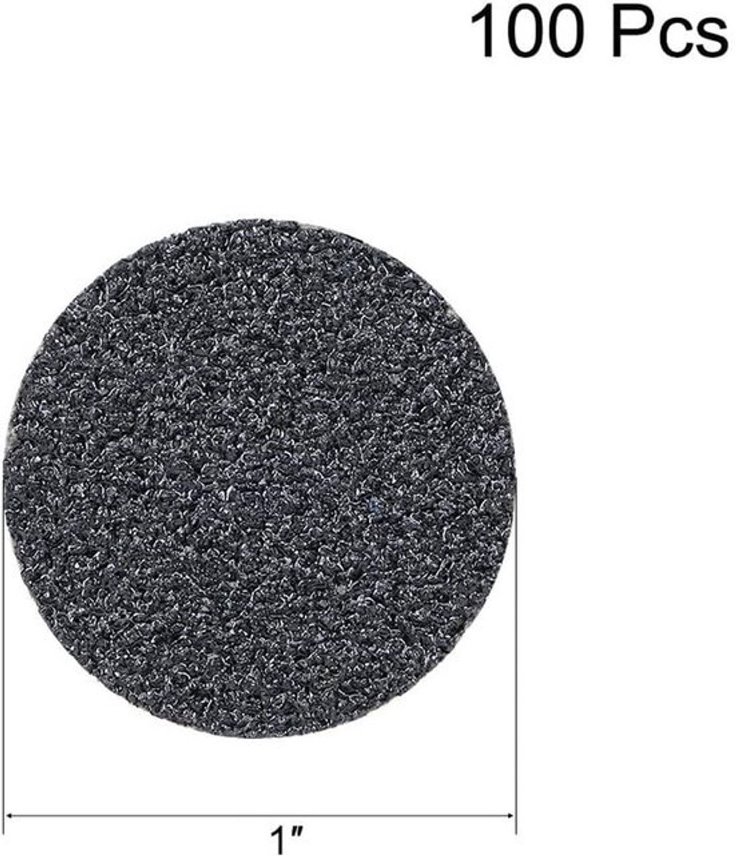Schuurpapierschijf 2,5 cm - Schuurpapier 60 korrel - Schuurmateriaal siliciumcarbide - Natte/droge slijpschijven - 100 stuks - Flexibel en waterdicht - Schuurpad
