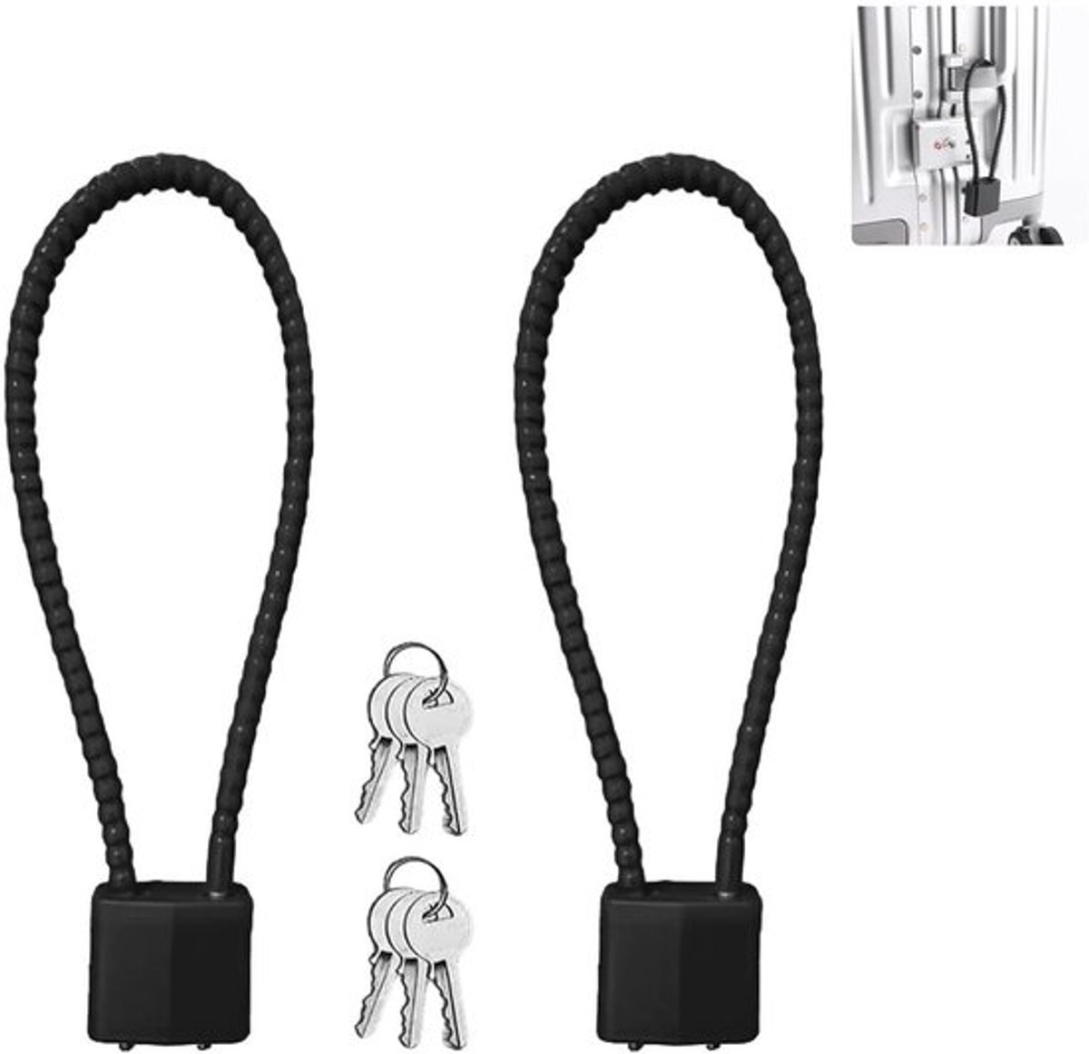 Kabelslot met Sleutel - Robuust Hangslot - Stalen Kabel - Waterdicht en Weerbestendig - Schokbestendig - Veilig Ontwerp