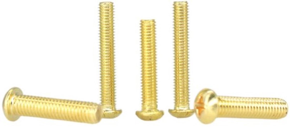 Messing Schroeven - M5 Machine Schroef - Duurzaam en Anticorrosief - 10 Stuks - Schroefkop voor Diverse Toepassingen - Geschikt voor Huis...