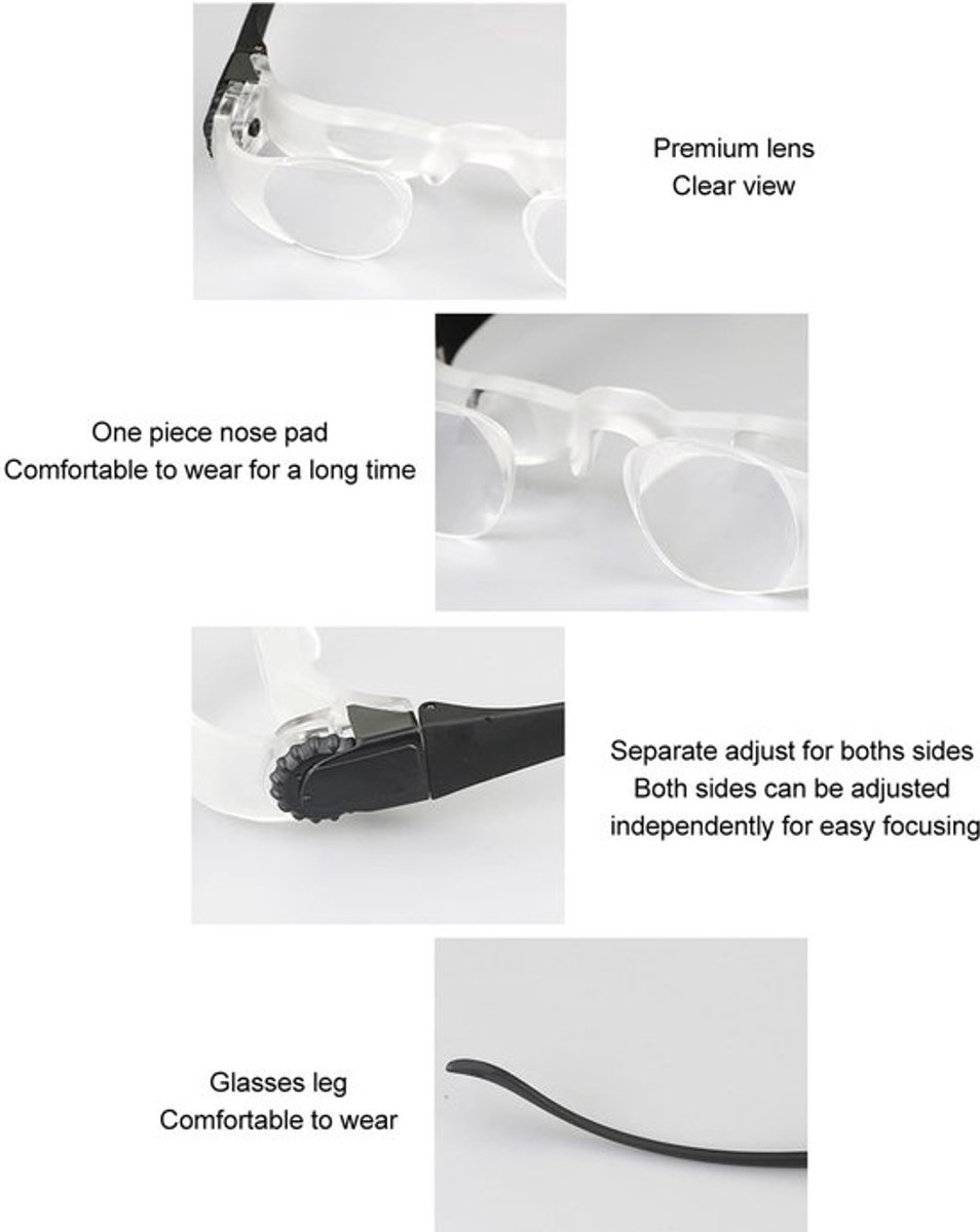 Verrekijkerbril 4x Vergroting - Handsfree Operabril - Verstelbare Telescoopbril - Comfortneuskussentje - Gepolariseerd Clipfilter - Ergonomisch Ontwerp - Vissersbril