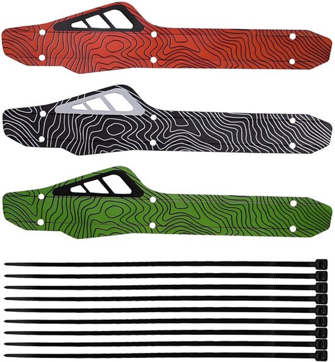 Kettinghoes Duurzaam - Kettingbeschermer Fiets - Kettingbeschermer Mountainbike - 3 Stuks - Carbon Fiber - 24.5 x 3 cm