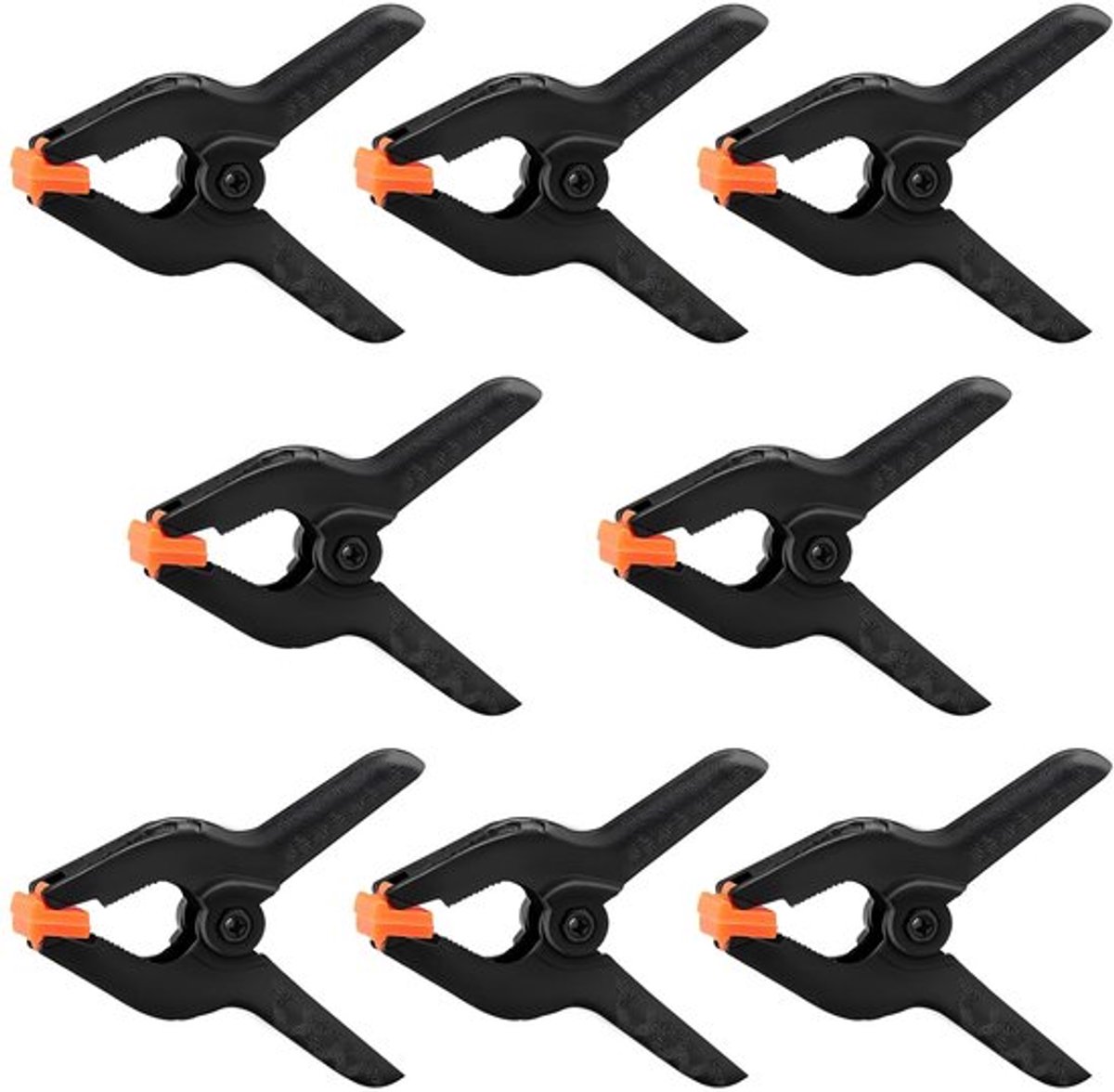 Spanklem 3 Inch - 8 Stuks - Nylon/Plastic - Schokbestendig - Antislip - Ergonomische Handgrepen - Duurzaam - Klem