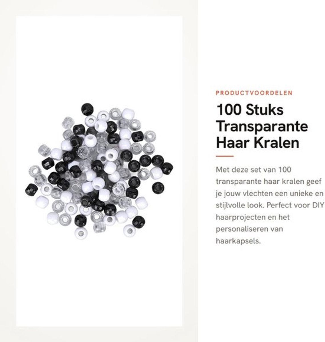 Haarkralen 100 Stuks - Plastic Kralen - Haarverlengingsringen - DIY Vlechten - Armbandkralen - Veelzijdig Gebruik