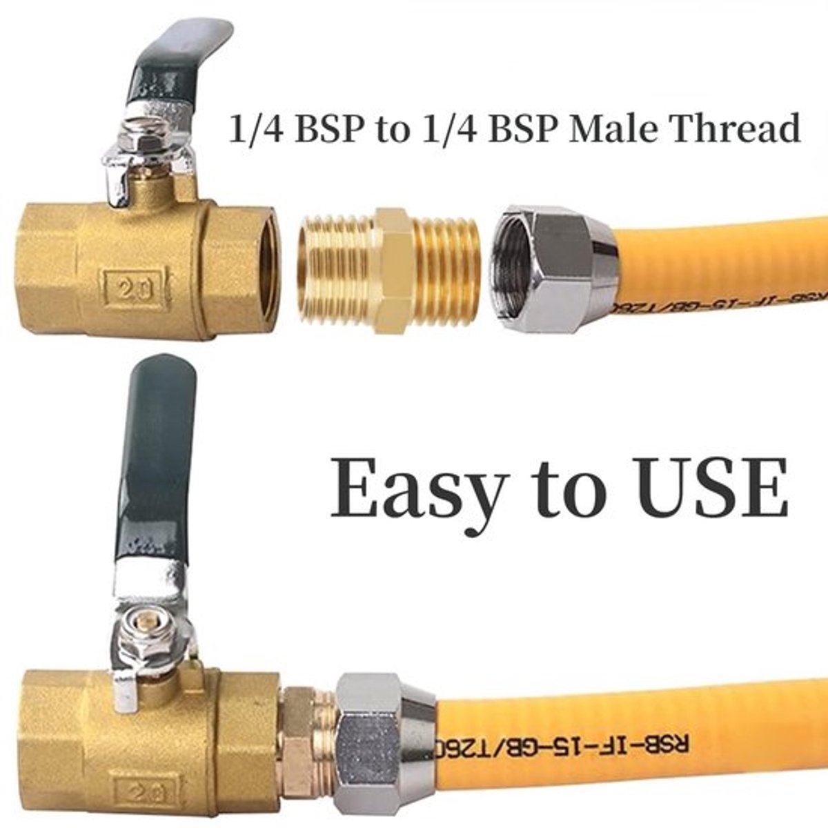 Messing Hex Nipple - 10x Snelle Adapter - Voor Pijpen - 1/4 BSP - Hoogwaardige Koppeling - Pijpverbinding - Geschikt voor Waterleidingen...