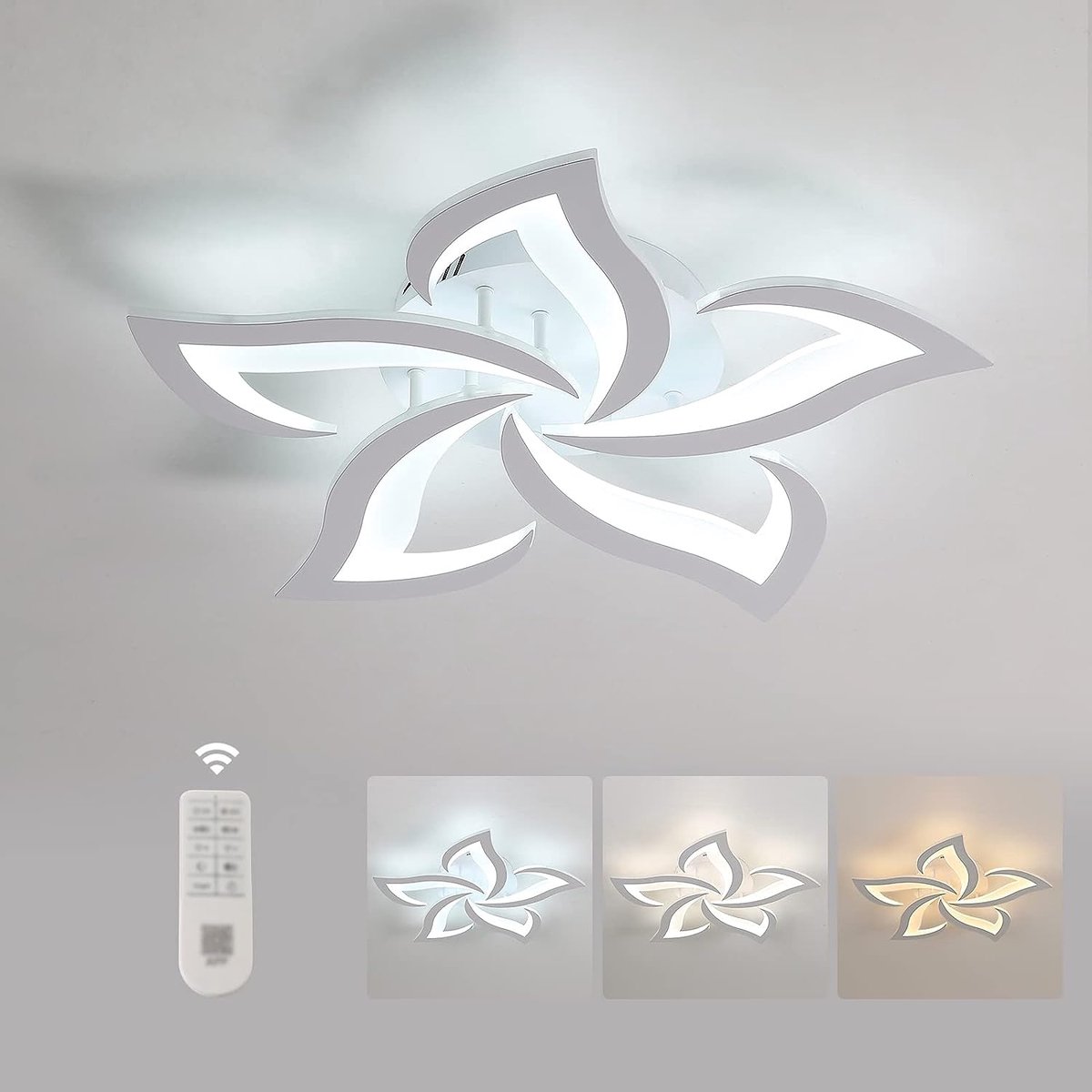 Riserva Vormvrije LED Plafondlamp Wit Modern Eenvoudig 40W 4700lm Afstandsbediening + APP Traploos Dimbaar 3000-6500K 220V Ra80
