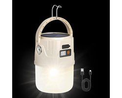 Camping Lamp, Portable Solar Light with 2 Modes, 4.33x2.95x2.95 Inches Lightweight & Compact, Waterproof LED Lantern Hook, Survival Gear for Tent, Hiking, Fishing, Indoor, Outdoors