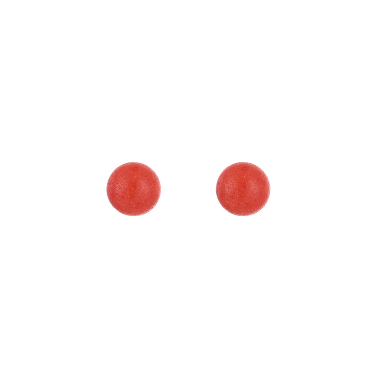 Stainless Steel Bead Stud Earrings – Luxe Minimalistische Kraal Oorknopjes – RVS - Oranje