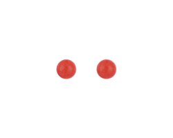Stainless Steel Bead Stud Earrings – Luxe Minimalistische Kraal Oorknopjes – RVS - Oranje