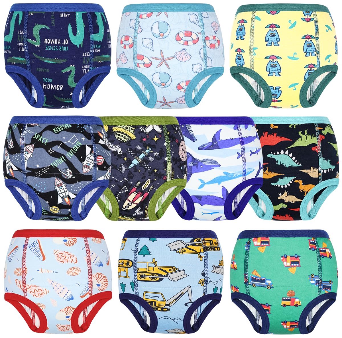 SnelShoppen - MOEMOE BABY Trainingsondergoed - 10 Stuks Absorberende Katoenen Trainingsbroeken voor Zindelijkheidstraining, Geschikt voor Jongens en M