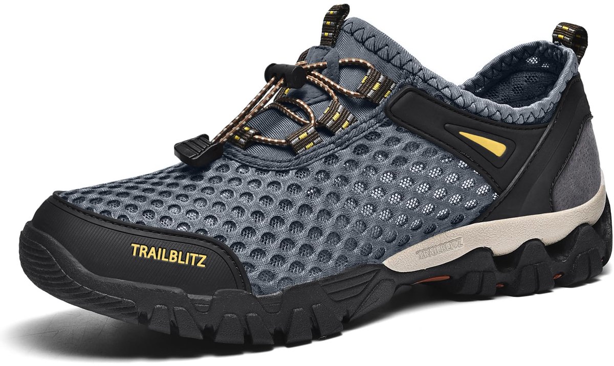 SnelShoppen - Waterschoenen Heren Strandschoenen Zwemschoenen voor Outdoor Wandelen Trekking - Maat 45 - Grijs - Ideaal voor Camping, Strand en Avontu