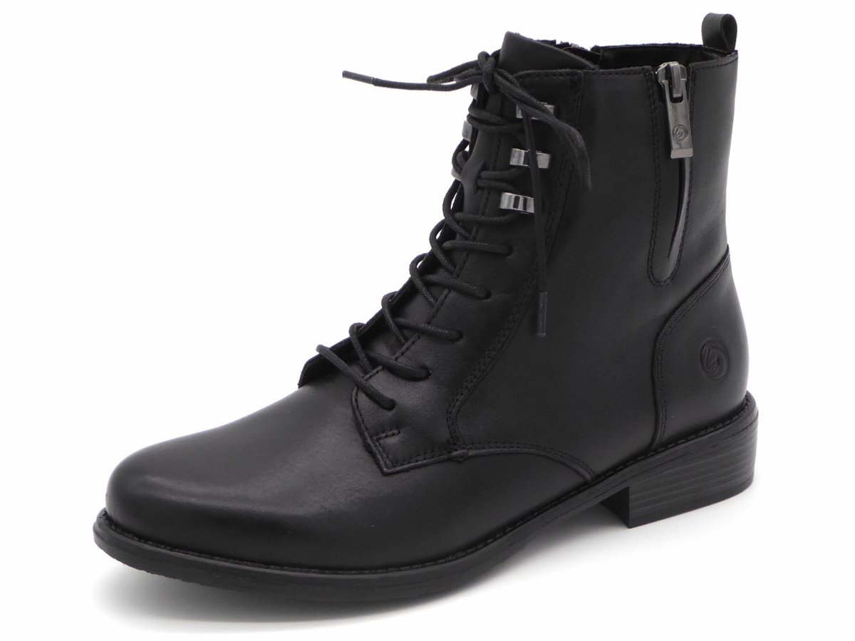 Remonte Dames Veterboot - D0F82-00 Zwart - Maat 38