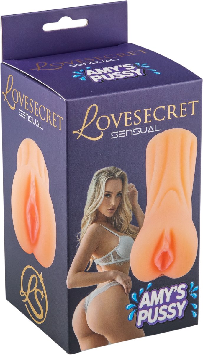 Lovesecret Sensual Amy’s Pussy – Realistische Pocket Pussy – Vagina Masturbator voor Mannen – Huidkleurig met Roze Details – Handmatig