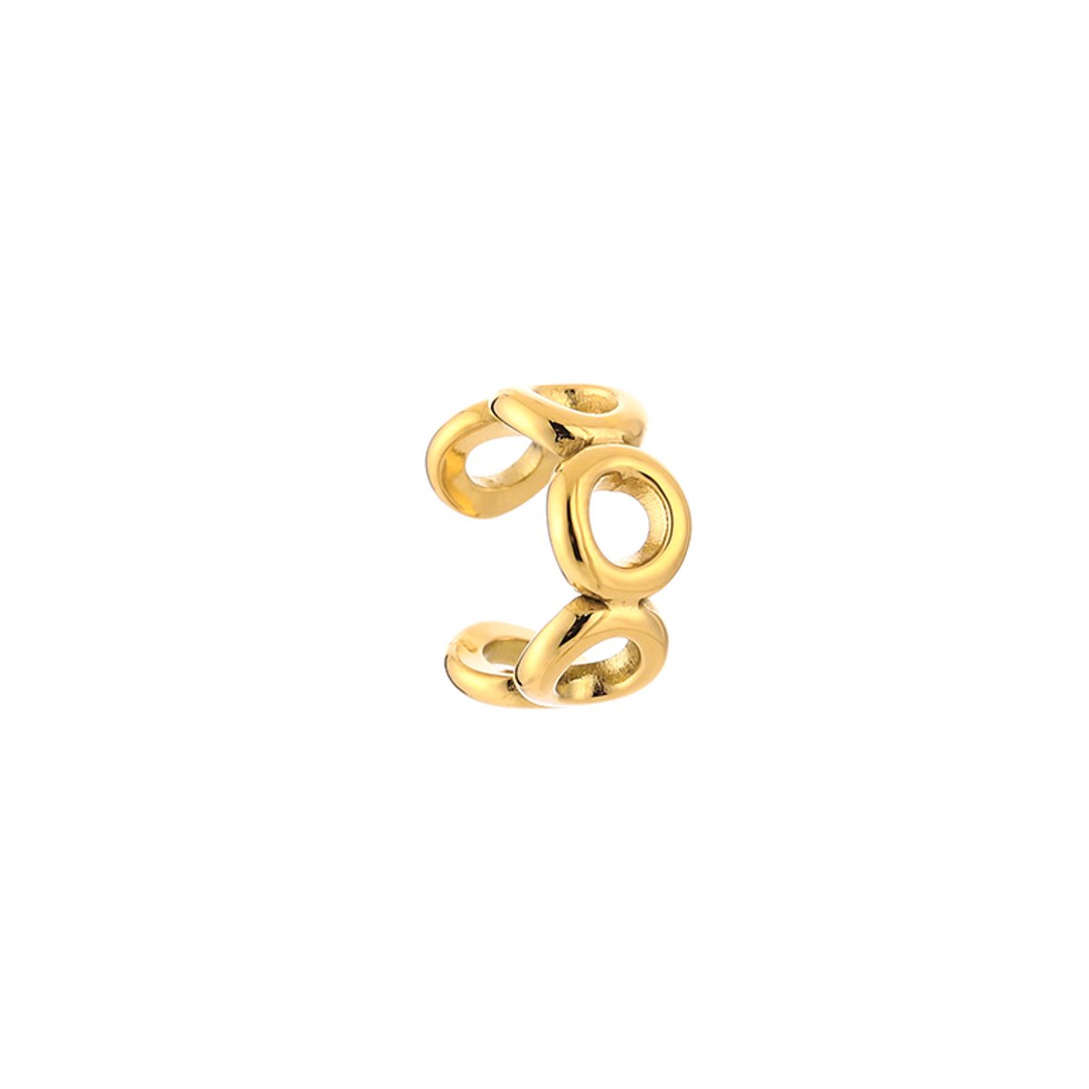 Stainless Steel Linked Circle Ear Cuff – Luxe Schakel Earcuff – 1Stuk - RVS