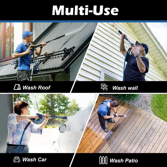 Hogedrukreiniger Slang - Power Washer Vervanging - Opritten Reinigen - Knikvrije Flexibiliteit - 50ft 3/8 Inch - Blauw — afbeelding 4