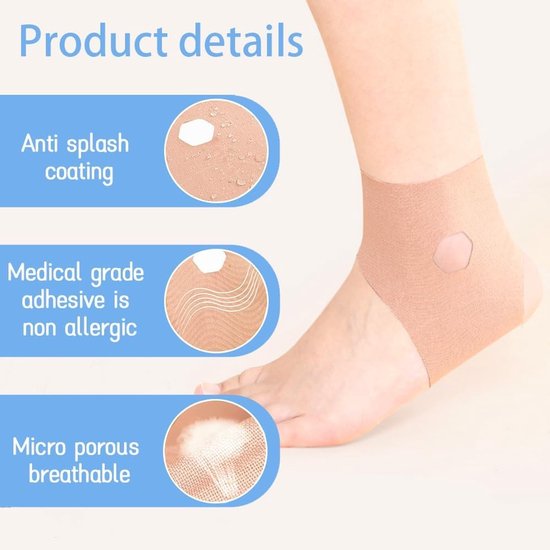Enkelbanden voor sport, 20 stuks, kinesiologie, elastisch en waterdicht, ideaal voor blessures en herstel — afbeelding 2