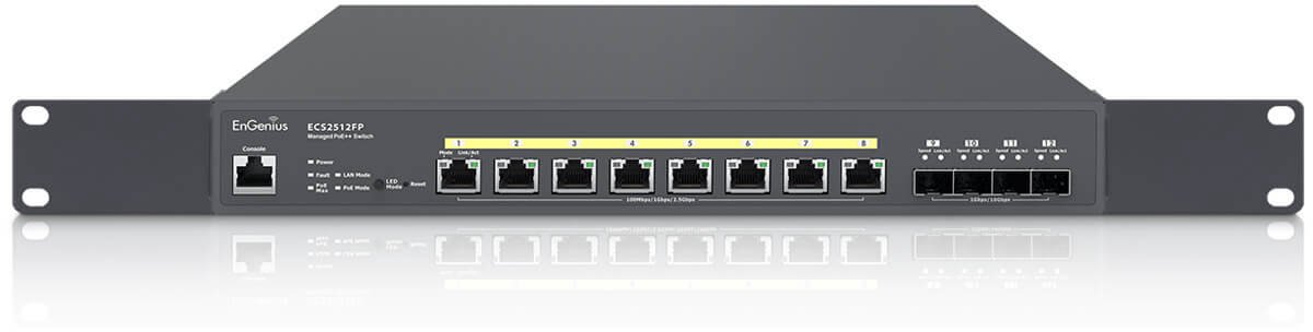 EnGenius ECS5512FP netwerk-switch Managed L2+ 10G Ethernet (100/1000/10000) Power over Ethernet (PoE) Zwart