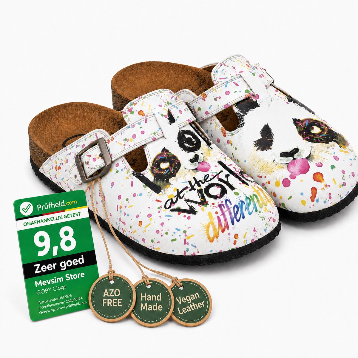 Goby – Panda Splash Dames Clogs – Vegan – Handmade – Maat 37