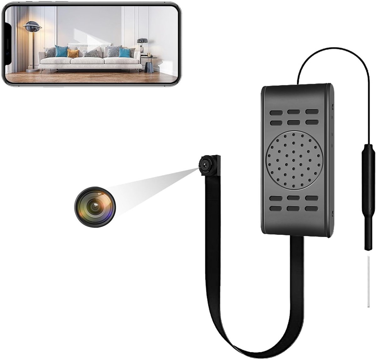 SnelShoppen - Mini camera 1080p Bewakingscamera Videorecorder Klein IP Videocamera met Bewegingsmelder voor Thuis, Kantoor en Woningen Veiligheid