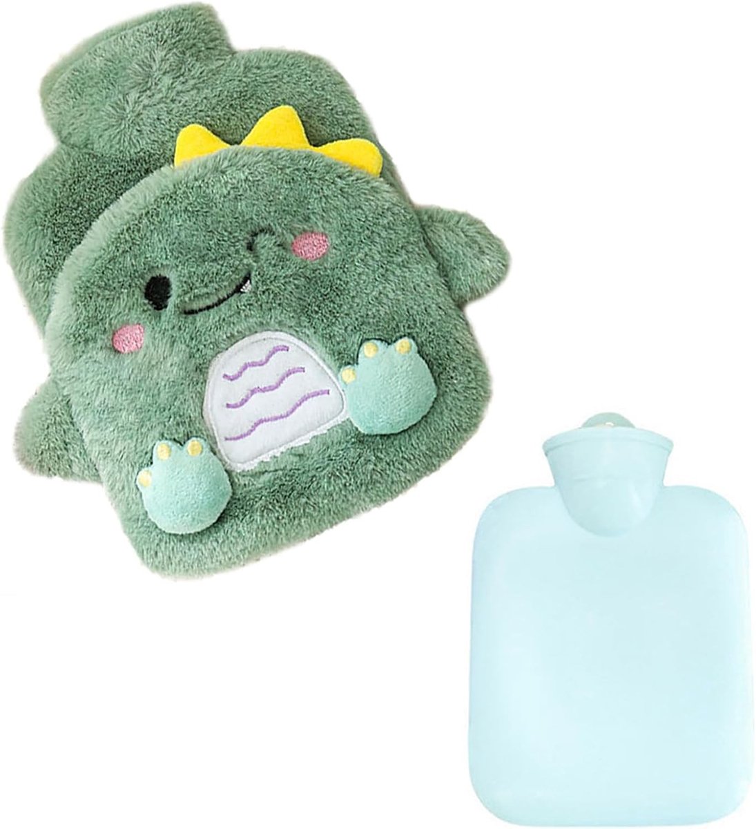 Schattige Dino Warmwaterkruik voor Kinderen, Ideaal voor Koude Dagen, Perfect Cadeau voor Familie en Vrienden, 500ml