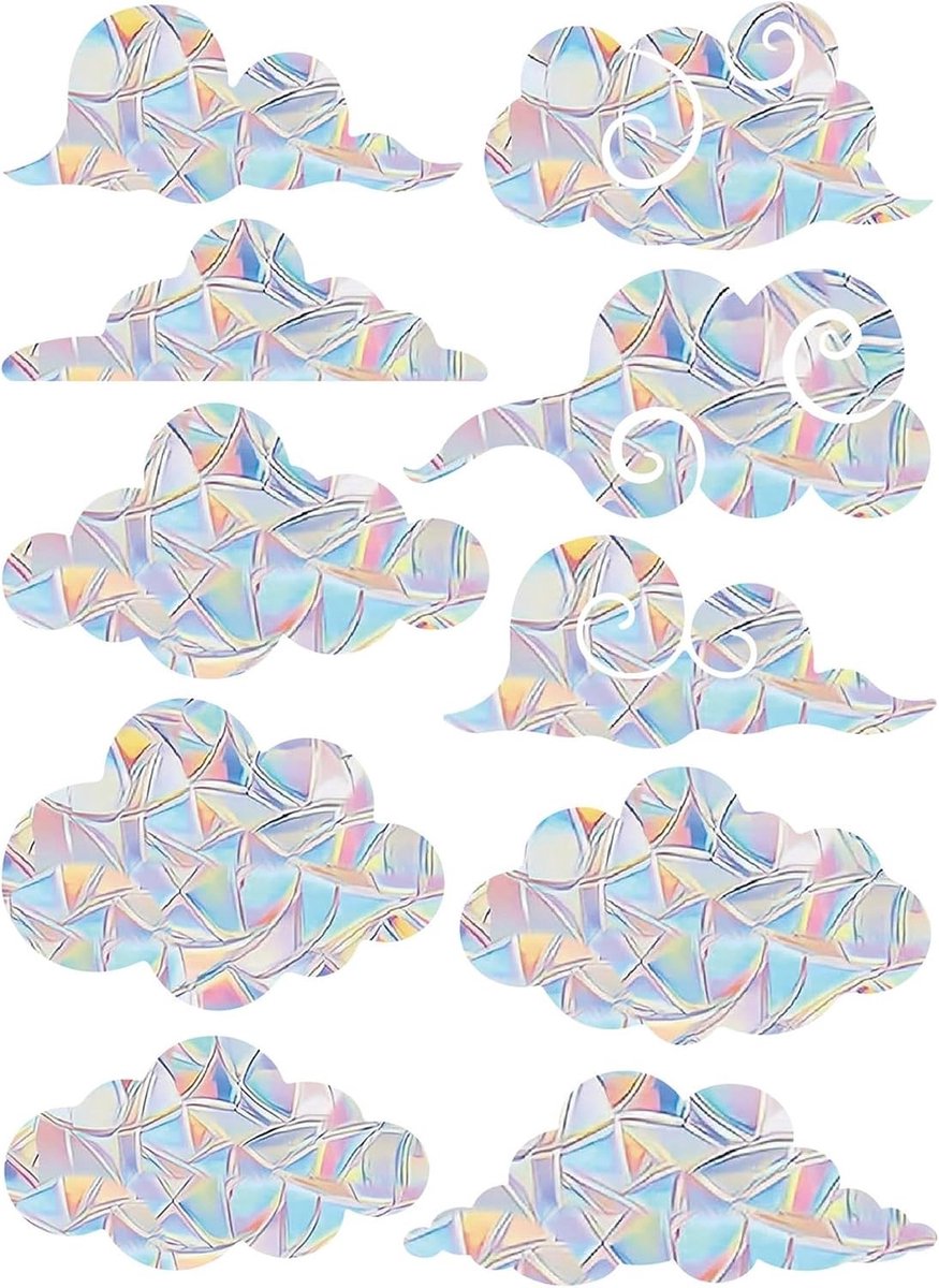 Kleurrijke Raamfolie en 3D Decoratieve Raamstickers Set van 20, Plakvrij en Herbruikbaar v