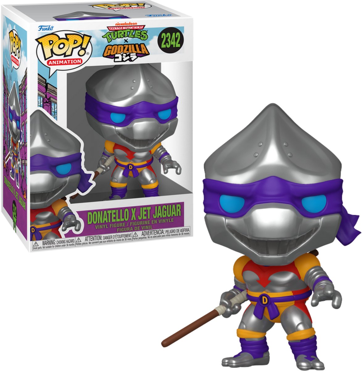 Funko Teenage Mutant Ninja Turtles x Godzilla POP! Animation Vinyl Figure Donatello x Jet Jaguar 9 cm POP! Figuur