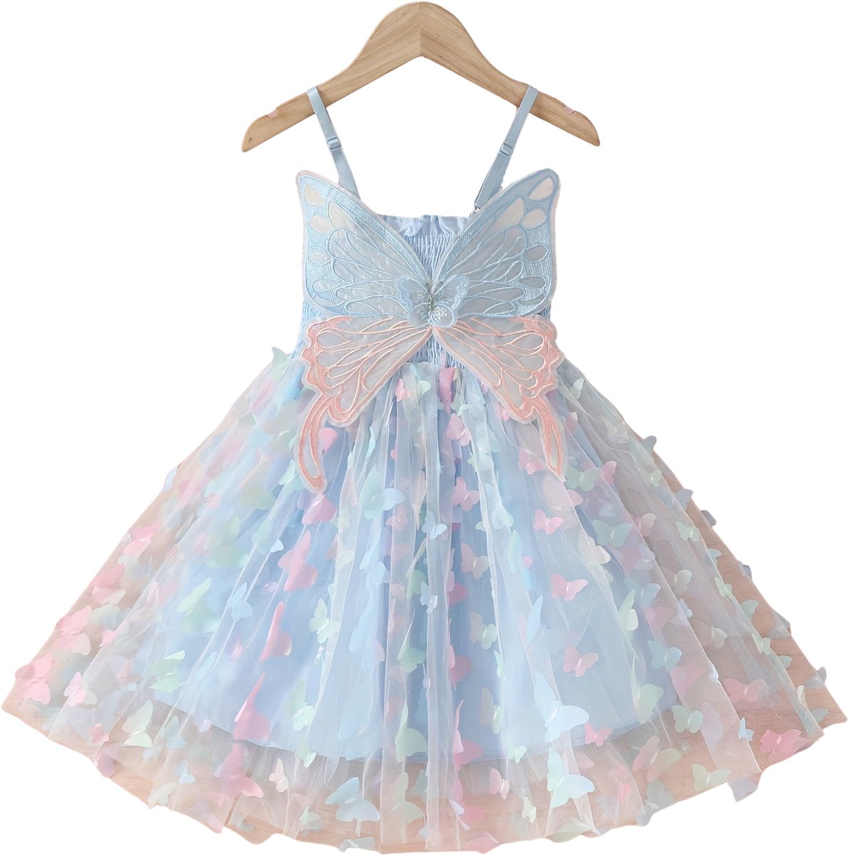 Currero Zomerjurk Meisjes Zomerjurken Kinderen Jurk Meisje Ibiza Stijl Sundress Kinderkleding Lichtblauw 4-5 Jaar