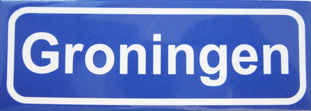 Souv© - koelkast magneet - plaatsnaam bord - kombord - souvenir - koelkastmagneetje - relatiegeschenk Groningen
