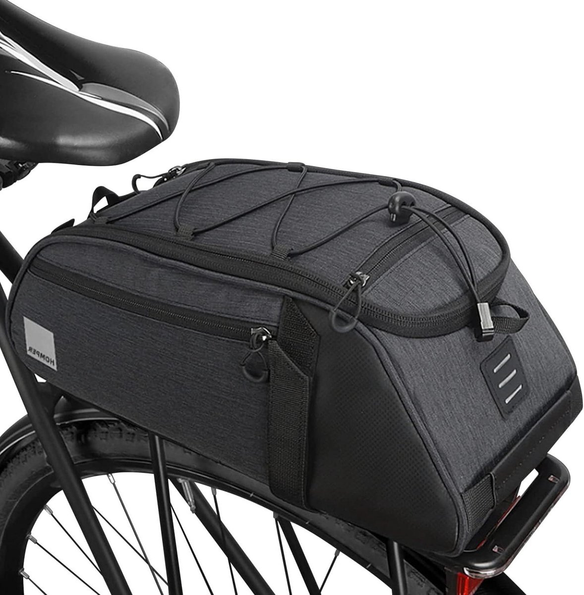 Fietsbagagedrager Tas - Fietstas Bagage - Fietstochten Organiseren - Waterafstotend Materiaal - 8 Liter - Grijs Zwart
