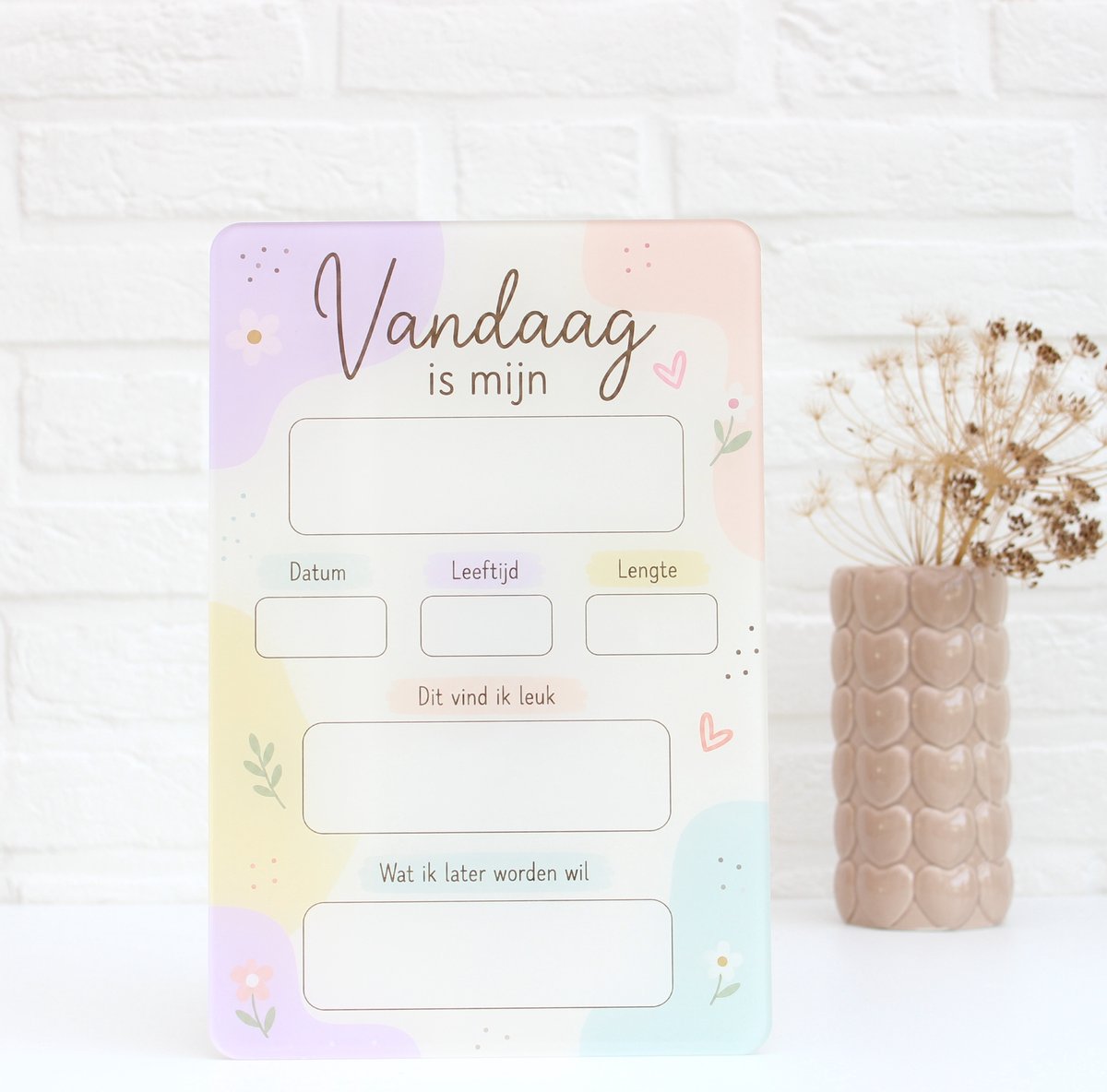 Eerste & laatste schooldag invulbord – Herbruikbaar plexiglas schoolbord – Back to School – Nieuw schooljaar – Pastel