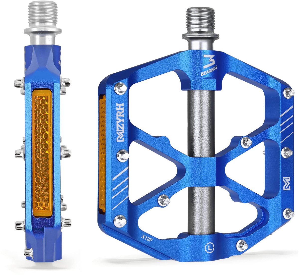 SnelShoppen - Fietspedalen met reflectoren, lichtgewicht MTB-pedalen van aluminiumlegering, 3 verzegelde lagers, platformpedalen, 9/16 inch BMX racefi