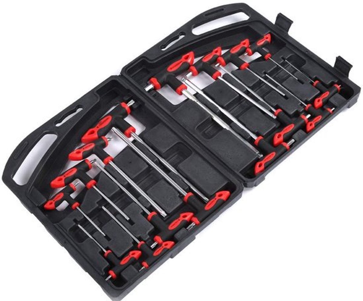 Inbussleutelset 16 Stuks - T-Greep Sleutelset - Chroom-Vanadiumstaal - Comfortabele Grip - Voor Thuis Reparatie - Lichtgewicht
