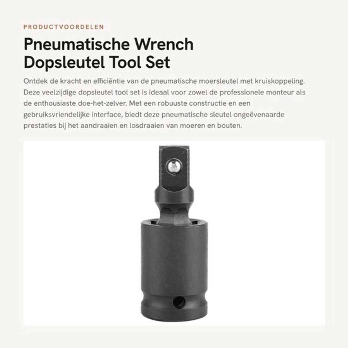 Pneumatische Wrench - Dopsleutel Tool Set - Zwart - Impact Joint - Mechanisch - Geschikt voor Boormachine - 1/4 inch
