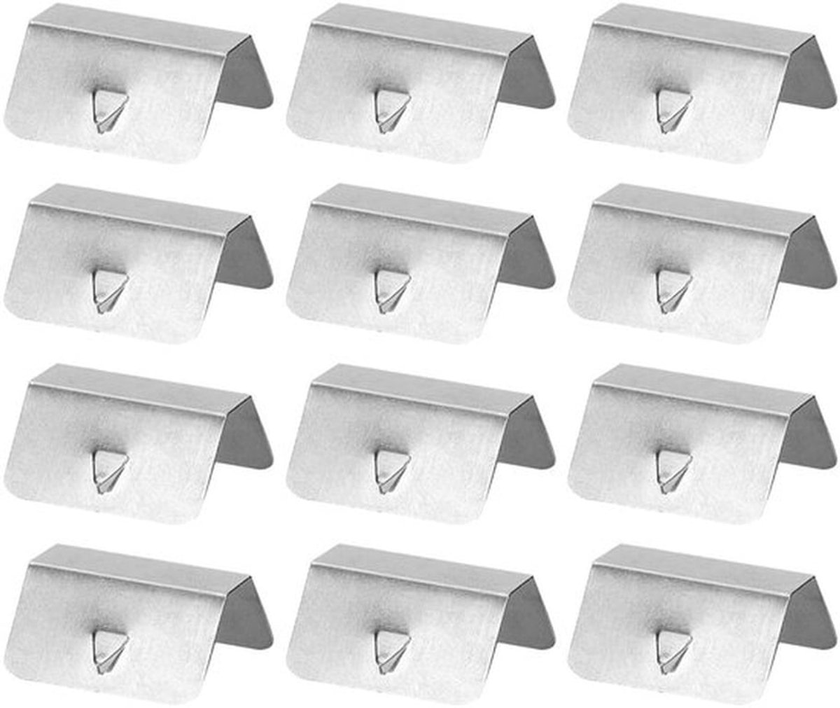Winddeflector Clips - Universele Auto Bevestigingsclips - Roestvrij Staal - Set van 12 Stuks - Weerbestendig - Duurzaam en Sterk