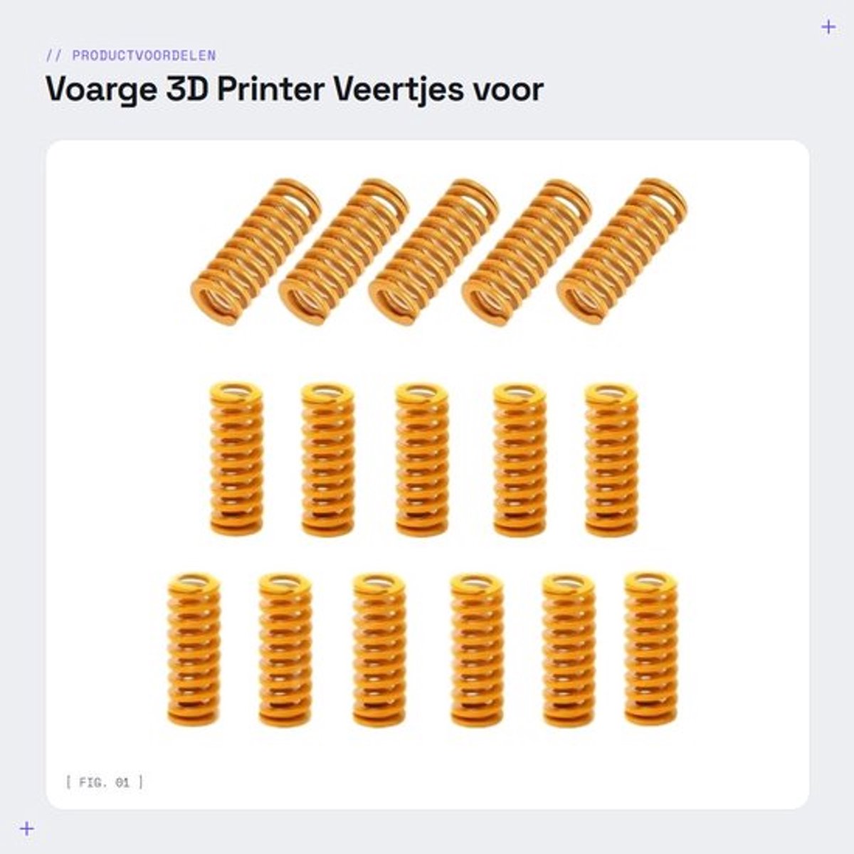 Veren Licht Belasting - Compatibel met 3D Printers - Stabiele Printbed - M3 - Pack van 16 - Metalen Materiaal - 3D Printer Veren