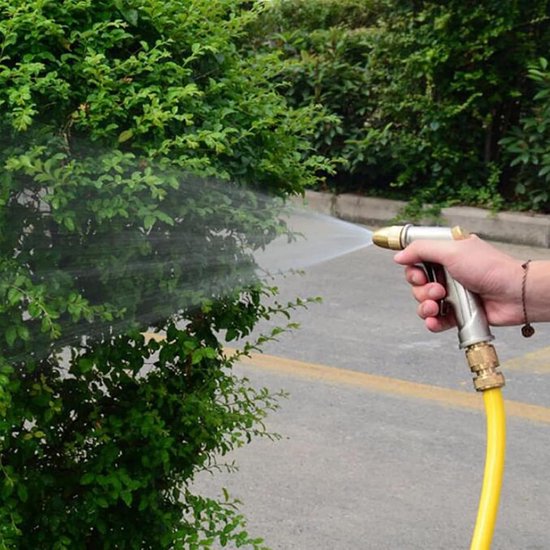 Tuinspuitpistool Metaal - Tuin Douche - Tuin Besproeien - Vier Sproei standen - 14 x 9 cm - Zilver — afbeelding 3