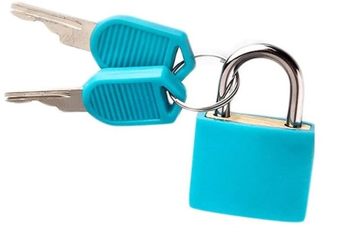 Hangslot Hoogwaardig Materiaal - Klein Formaat - 2 Sleutels - Duurzaam - Lichtgewicht - Ideaal voor Koffer/Tas - Slot