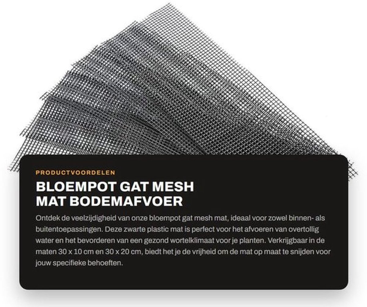 Bloempot - 5 Stuks - Gat Mesh Mat - Bodemafvoer - 30x10 cm / 30x20 cm - Snijbaar - Voorkomt bodemverlies - Afvoerdoek