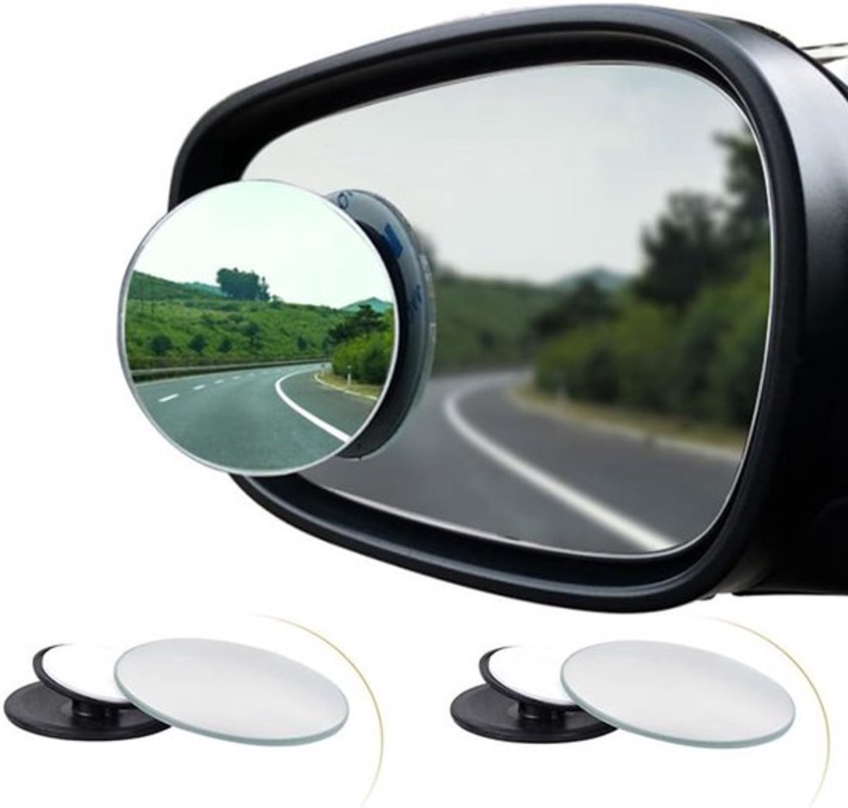 Thijox - Blind Spot Spiegel (2 stuks) Auto Dode Hoek Spiegel Ovaal HD Glas Convex Lens, Randloos Achteruitkijkspiegels 360° Verstelbare Dodehoek Spieg
